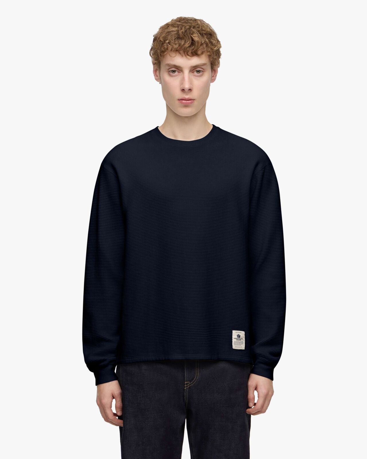 SUVIN COTTON THERMAL L/S TEE,Nero, large image number 7