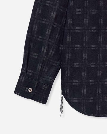 TRIPLE STITCH L/S JACQUARD SHIRT - INDIGO,Indigo, small image number 8