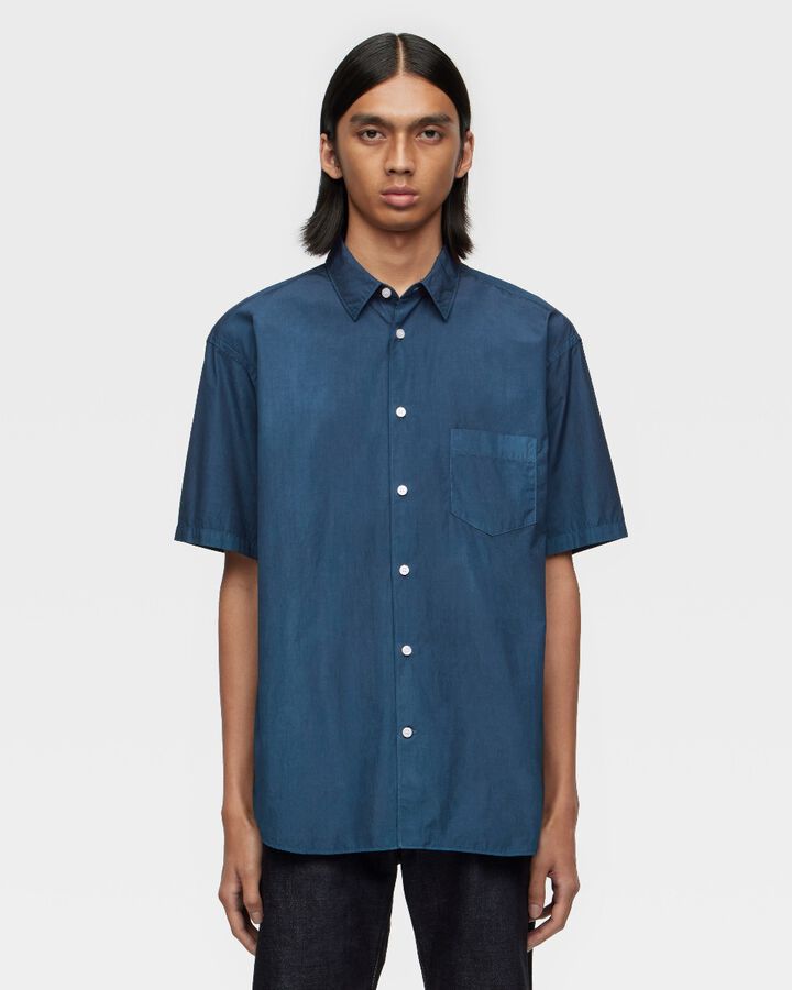BROAD S/S SHIRT - NATURAL INDIGO,, medium