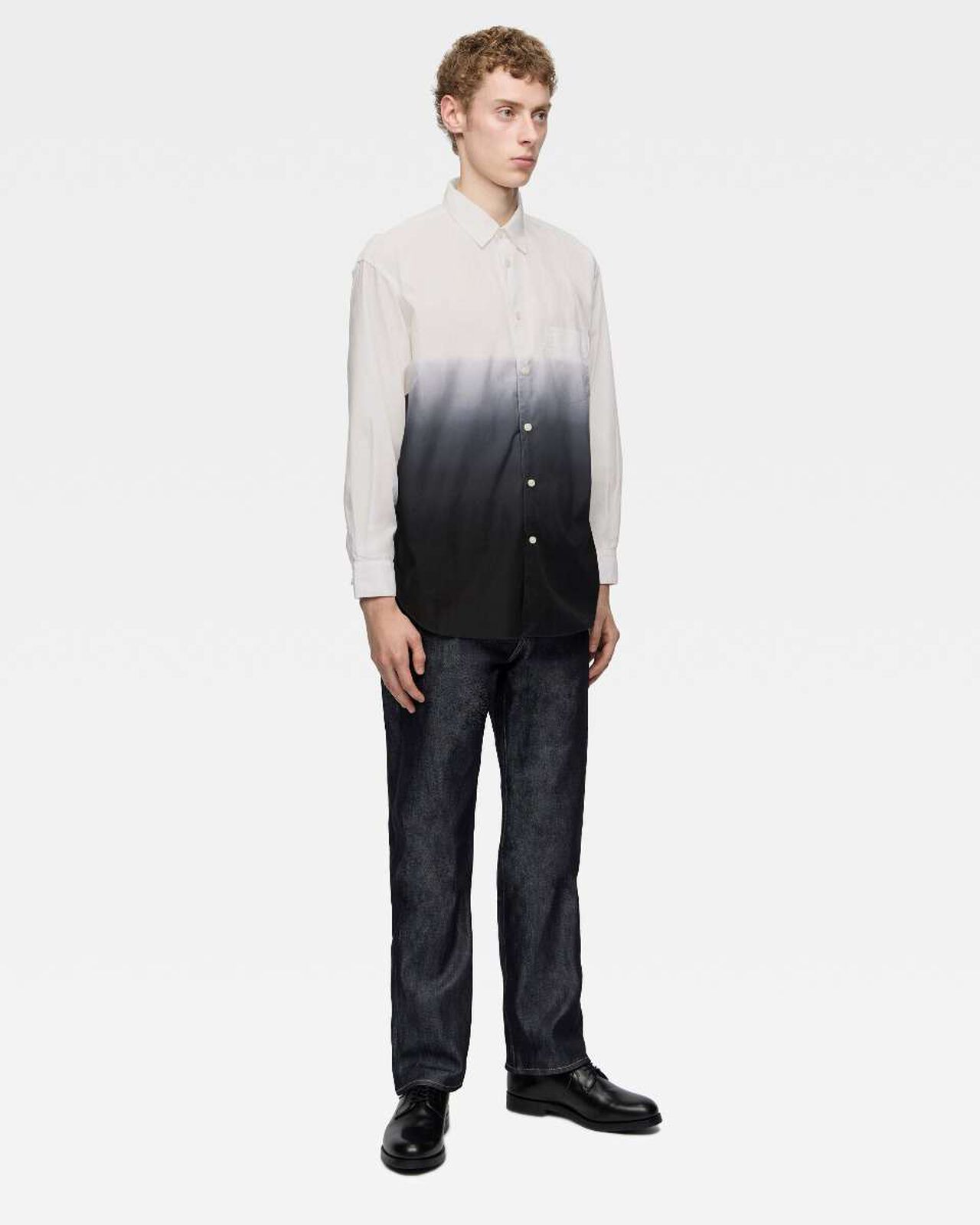BROAD L/S SHIRT - KYOTO MONTSUKI GRADATION,Noir, large image number 3