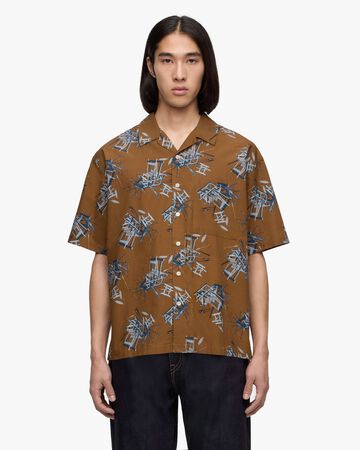 COTTON/RAYON S/S  SHIRT,BRN, large image number 11