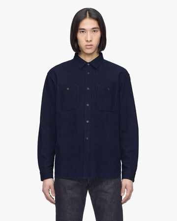 SASHIKO WORK SHIRT,Indigo, large image number 0