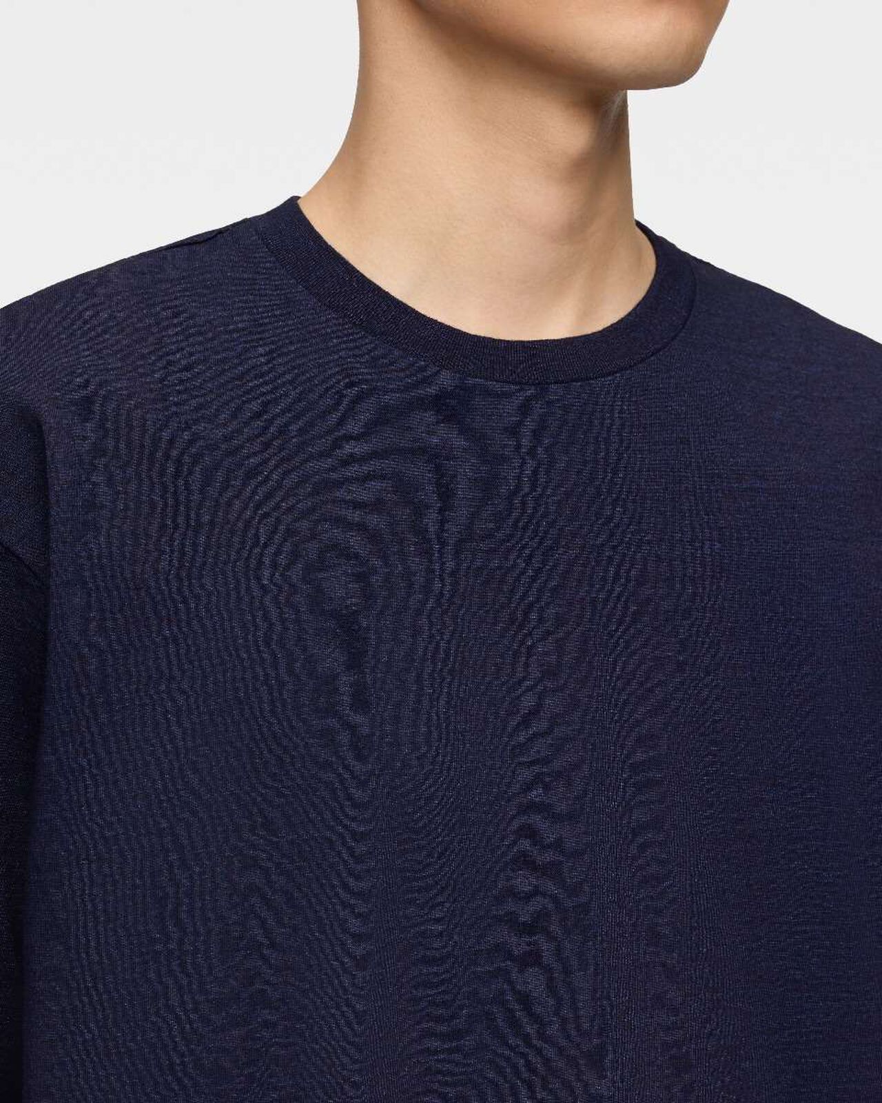 YARN DYED S/S TEE -DISCHARGE PRINT,Indigo, large image number 4