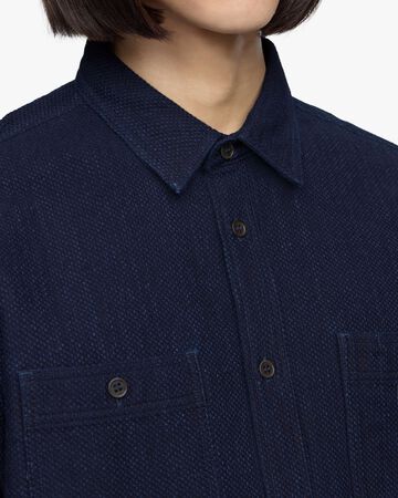 SASHIKO WORK SHIRT,Indigo, large image number 4