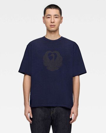 YARN DYED S/S TEE - CRANE,Indigo, small image number 0