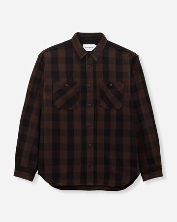 BLOCK CHECK L/S SHIRT,BRN, small image number 5