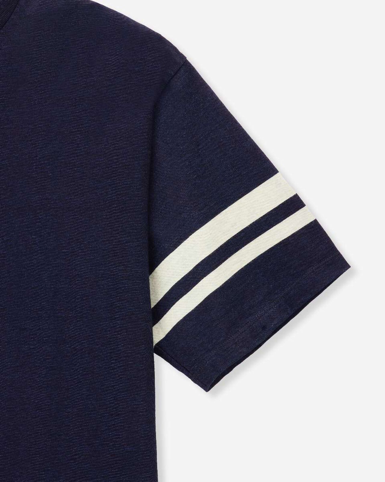YARN DYED S/S TEE -DISCHARGE PRINT,Indigo, large image number 7
