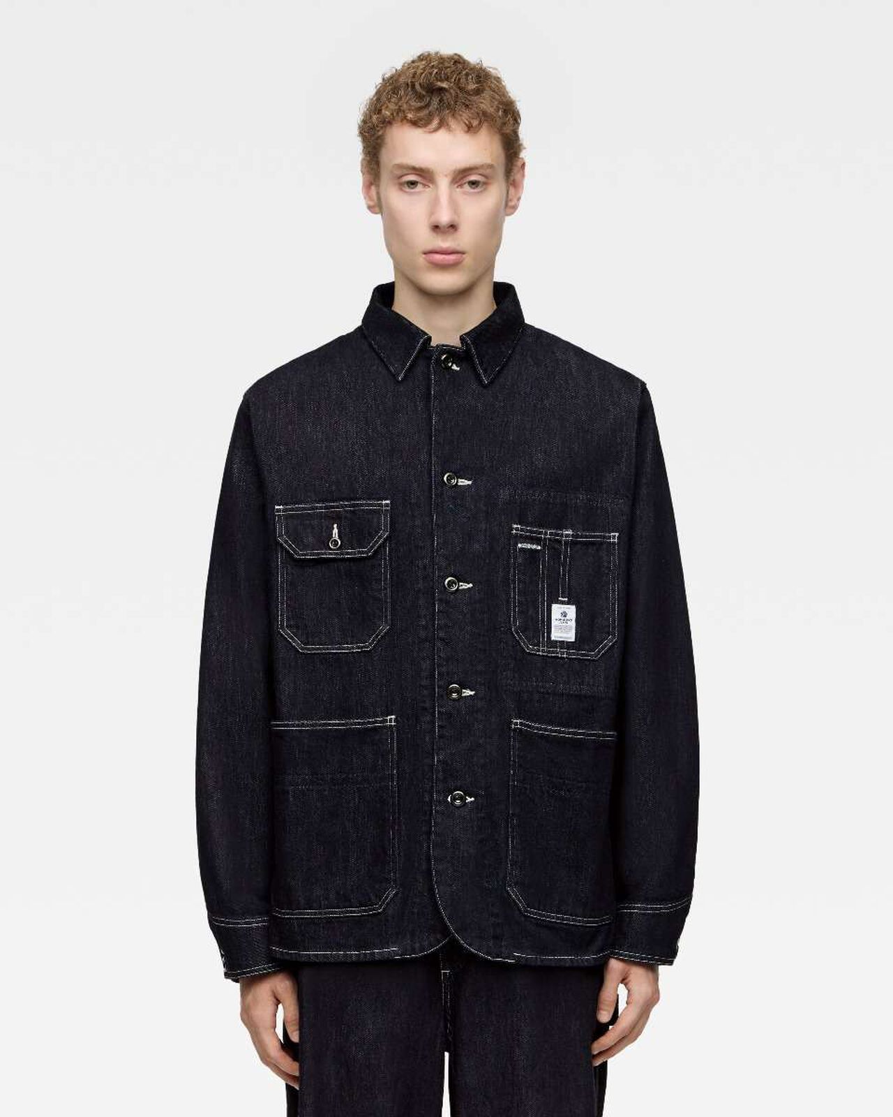 DENIM COVERALL,Indigo, large image number 0