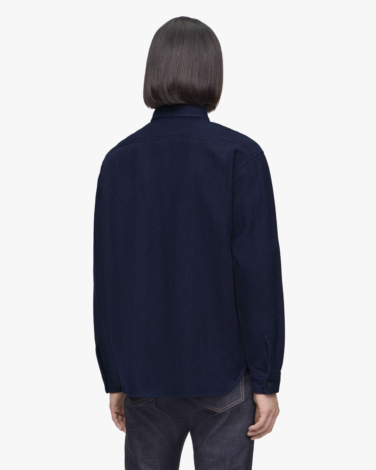 SASHIKO WORK SHIRT,Indigo, large image number 2