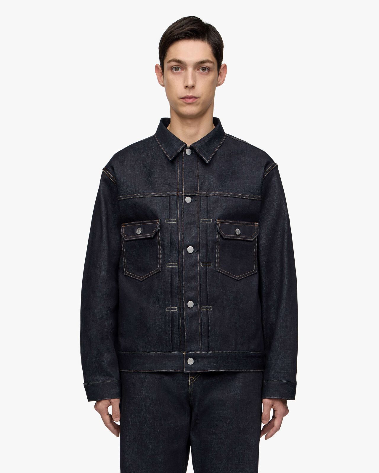 #002 STANDARD DENIM JACKET 14.7oz,Indigo, large image number 0