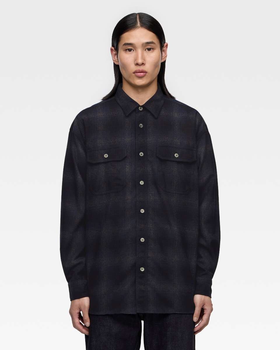 WOOL×CASHMERE OMBRE CHECK L/S SHIRT