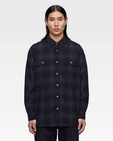 WOOL×CASHMERE OMBRE CHECK L/S SHIRT,GRY, small image number 11