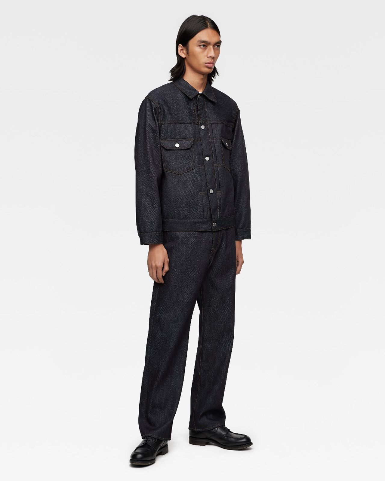 #002 CASHMERE DENIM JACKET 13.7oz,Indigo, large image number 4