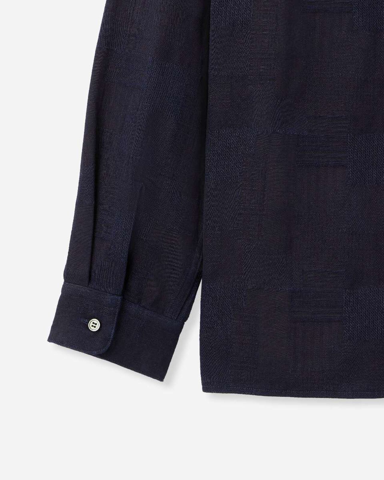 INDIGO JACQUARD SHIRT,Indigo, large image number 8