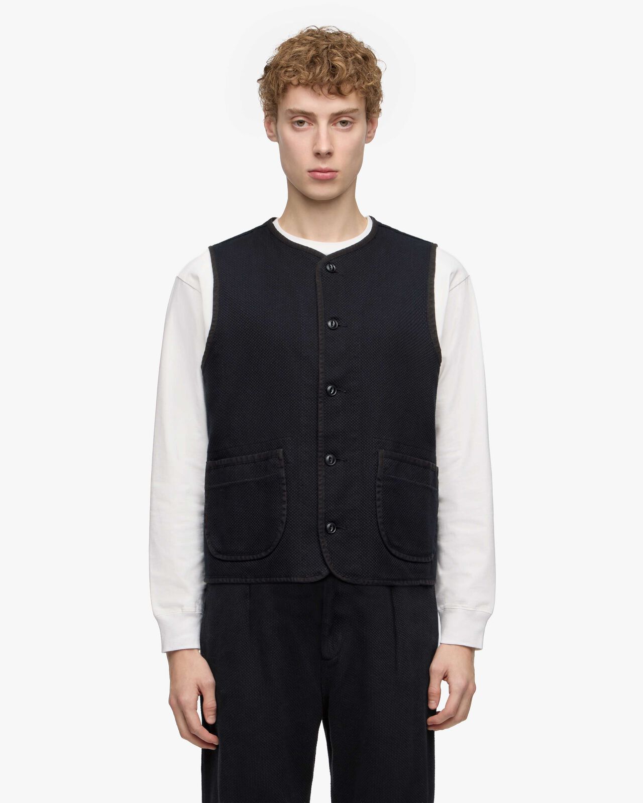 [Late Mar Release] SASHIKO VEST-OVERDYE,Indigo, large image number 9