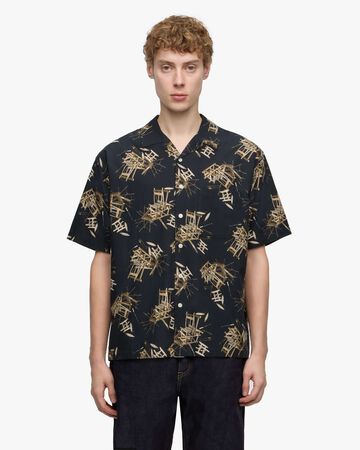 COTTON/RAYON S/S  SHIRT,BRN, large image number 0