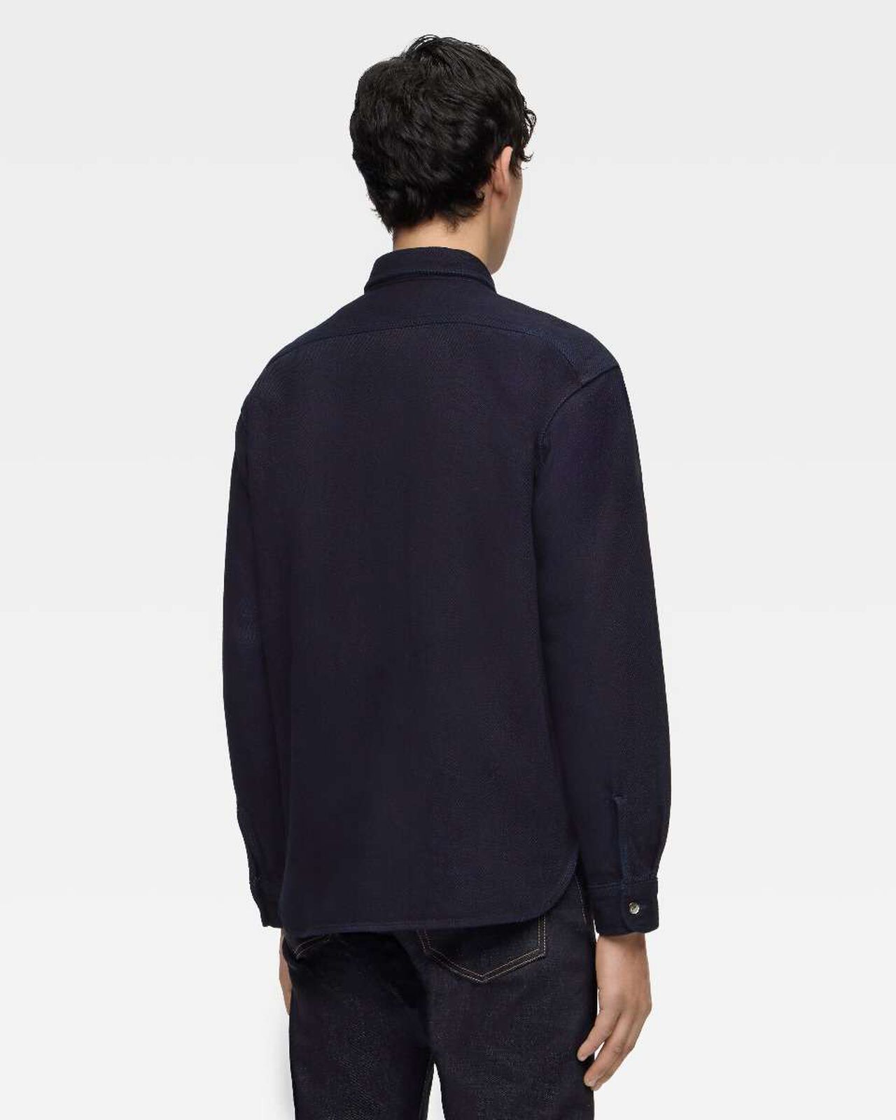TRIPLE STITCH L/S DOBBY SHIRT - INDIGO,Indigo, large image number 2