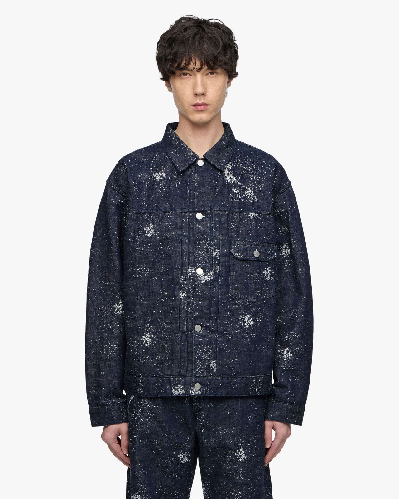 #001 DENIM JKT - JAGUARD,Indigo, large image number 0