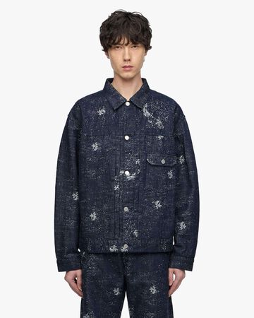 #001 DENIM JKT - JAGUARD,Indigo, large image number 0