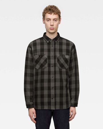 BLOCK CHECK L/S SHIRT,Grigio, large image number 0