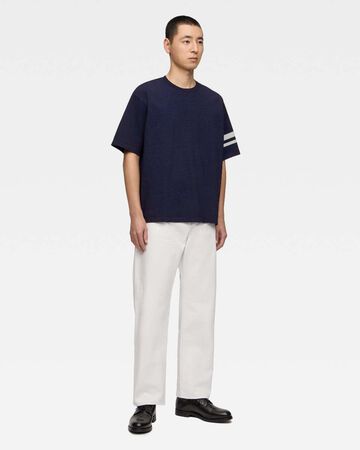 YARN DYED S/S TEE -DISCHARGE PRINT,Indigo, small image number 3