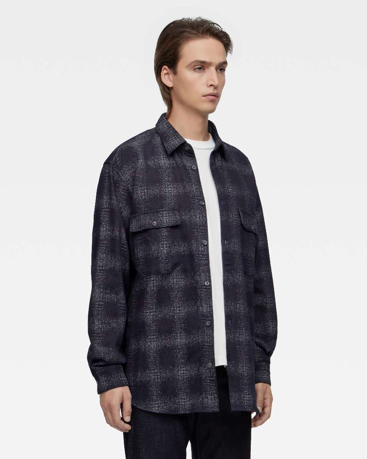 ORIGINAL CHECK JACQUARD SHIRT,Indigo, large image number 5
