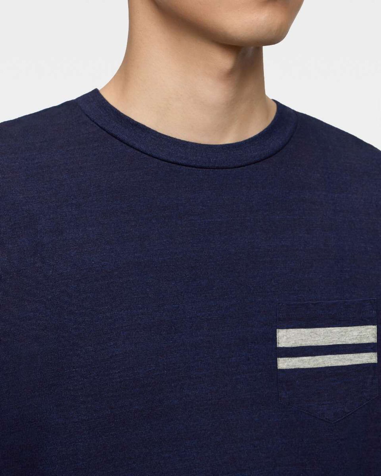 YARN DYED S/S POCKET TEE - INDIGO,Indigo, large image number 4