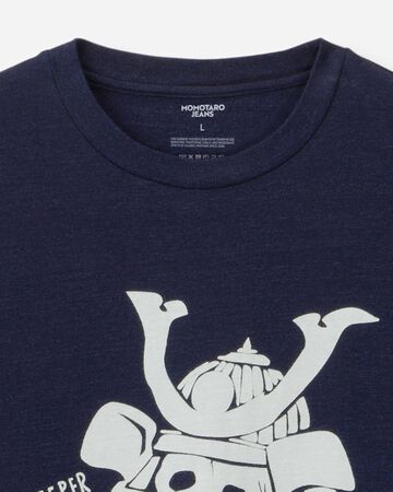 INDIGO YARN DYED TEE - SKULL,Indigo, large image number 7