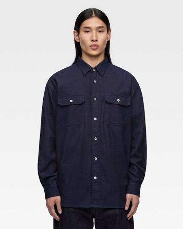 SASHIKO CPO SHIRT,Indigo, small image number 0