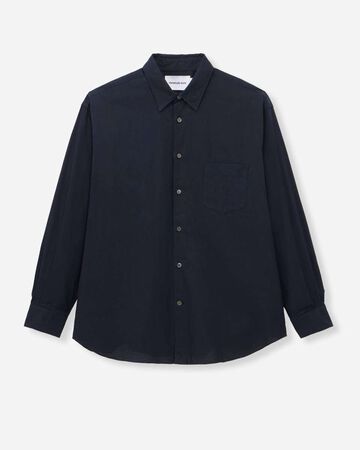 POPLIN L/S SHIRT - INDIGO,Indigo, small image number 16