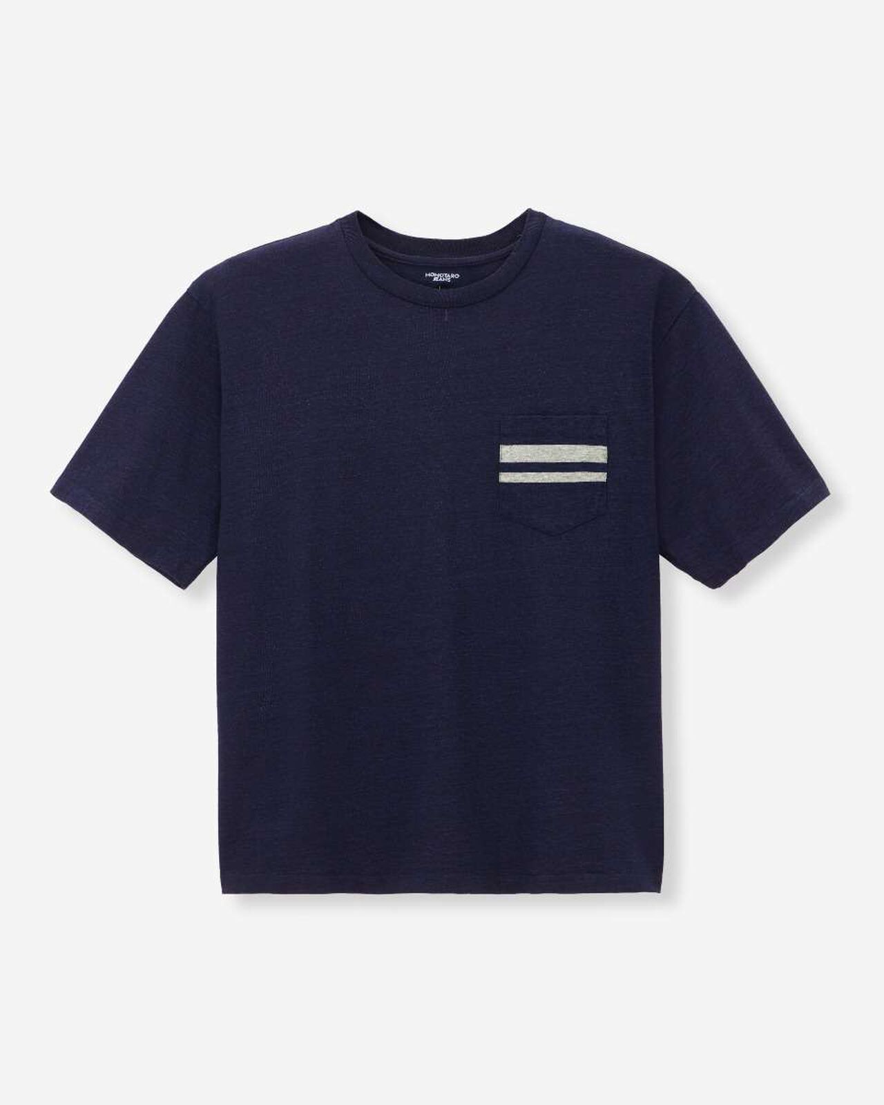 YARN DYED S/S POCKET TEE - INDIGO,Indigo, large image number 5