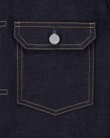 LINED DENIM JACKET,Indigo, large image number 8