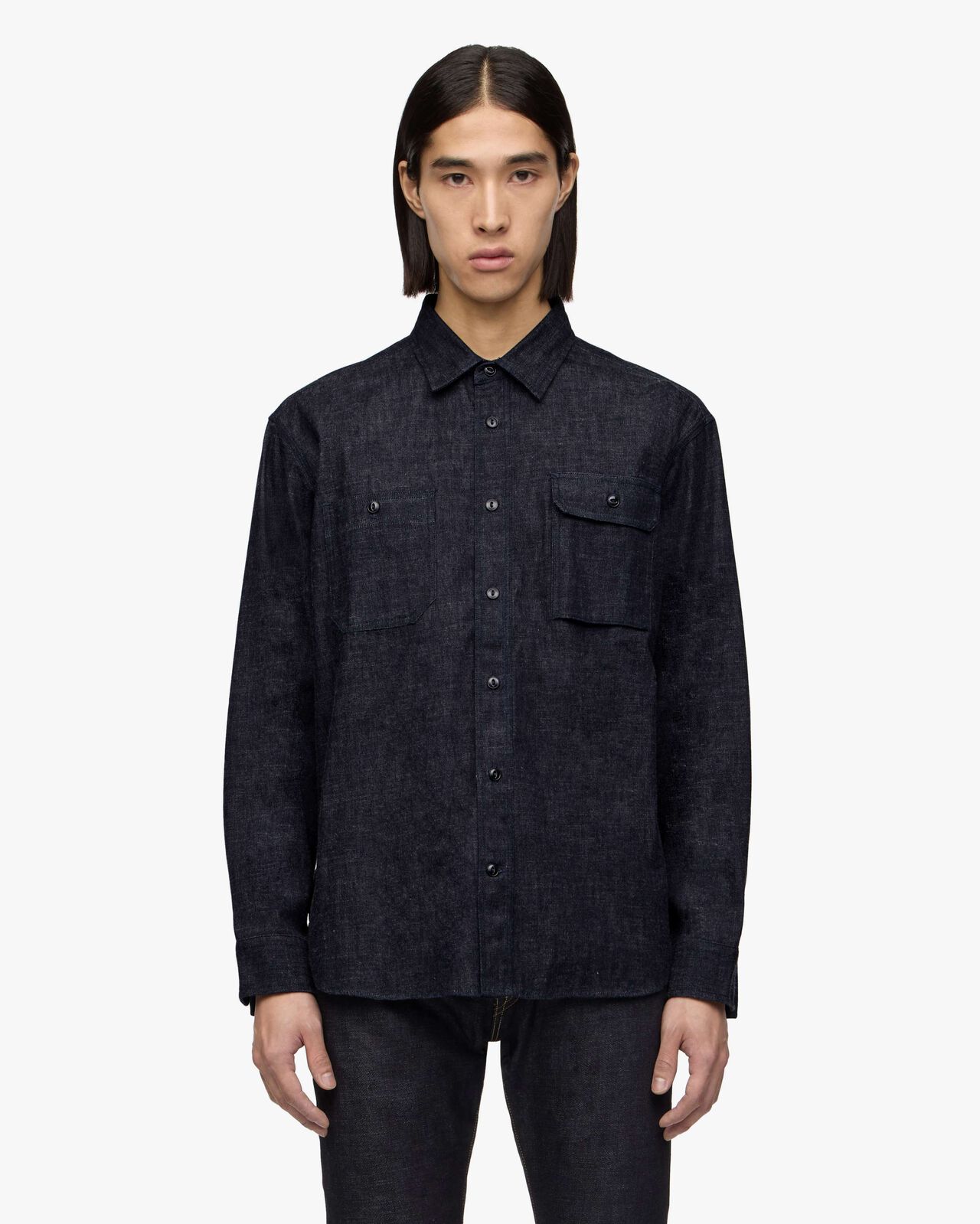 TRIPLE STITCH L/S DENIM SHIRT,Indigo, large image number 0