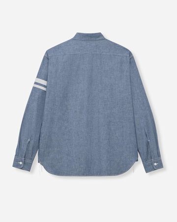 TRIPLE STITCH L/S CHAMBRAY SHIRT (TWO STRIPES),靛藍, large image number 6