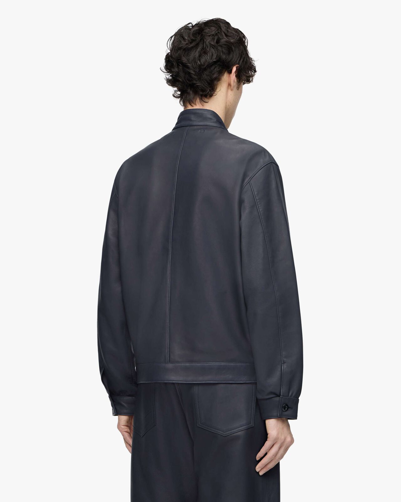 SMOOTH LEATHER JACKET,BLK, large image number 2