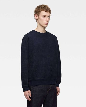 INDIGO SWEAT CREW NECK PO-YARN DYE,Indigo, small image number 1