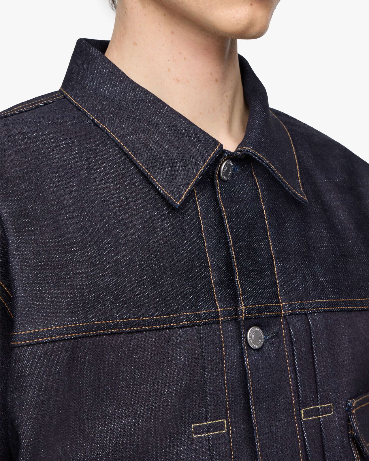 LINED DENIM JACKET,Indigo, large image number 4