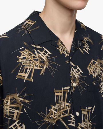 COTTON/RAYON S/S  SHIRT,BRN, large image number 4