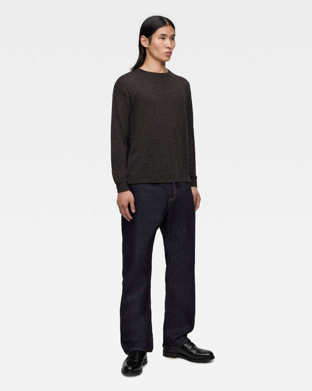 MERINO WOOL L/S TEE,GRY, large image number 3