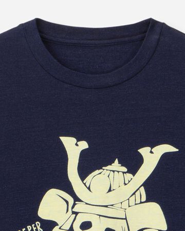 INDIGO YARN DYED TEE - SKULL,Indigo, large image number 7