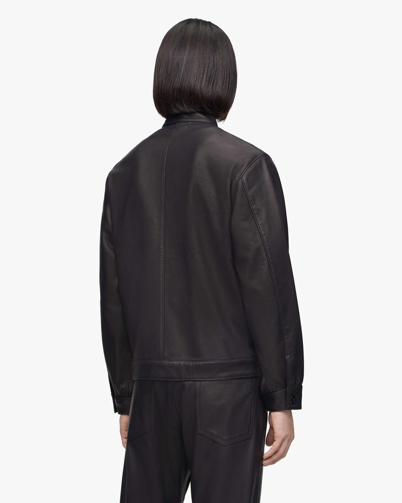 SMOOTH LEATHER JACKET,BLK, large image number 13