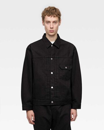 #001 DENIM JACKET - KYOTOMONTSUKI DYED,BLK, small image number 0