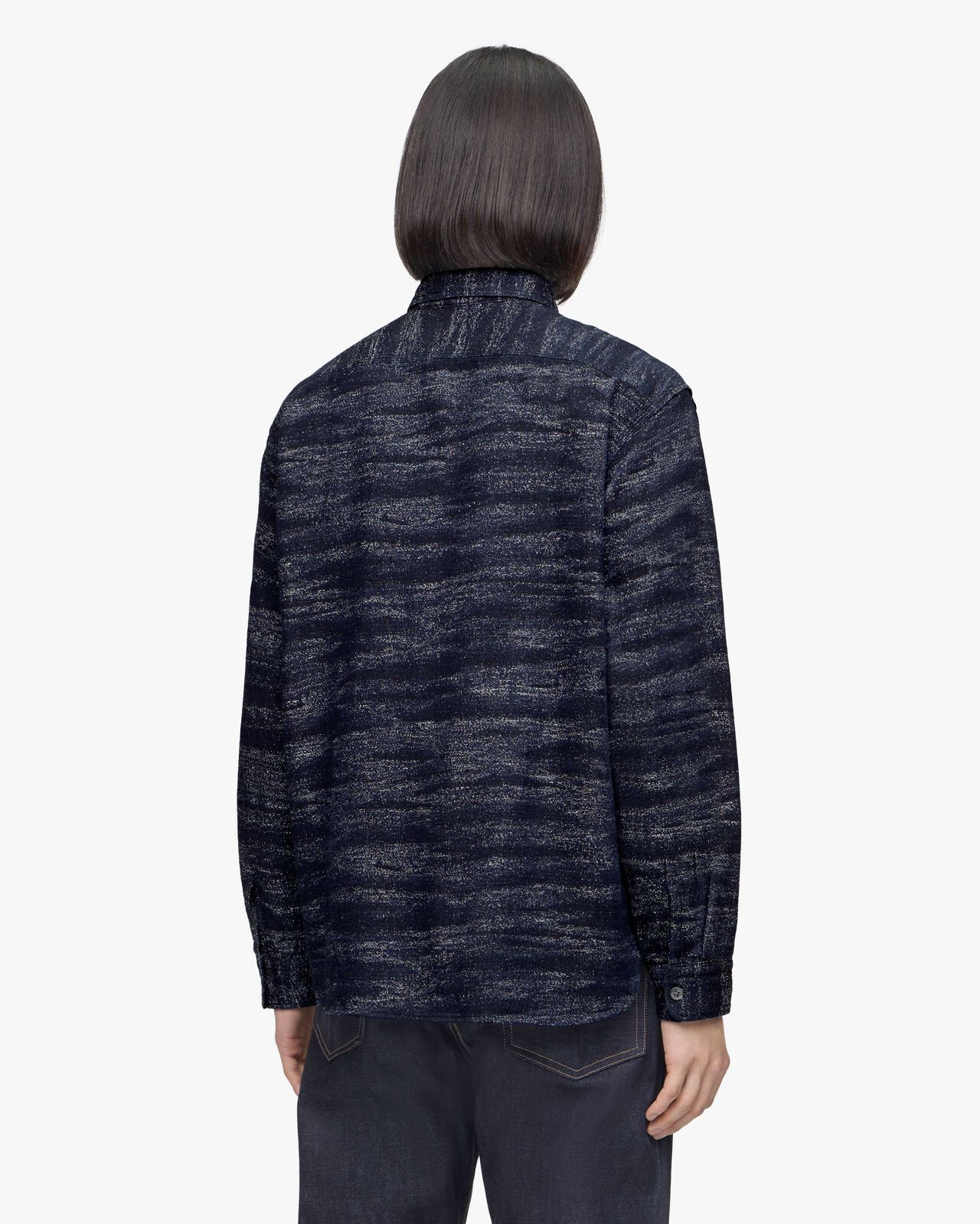 JACQUARD SHIRT,Indigo, large image number 2