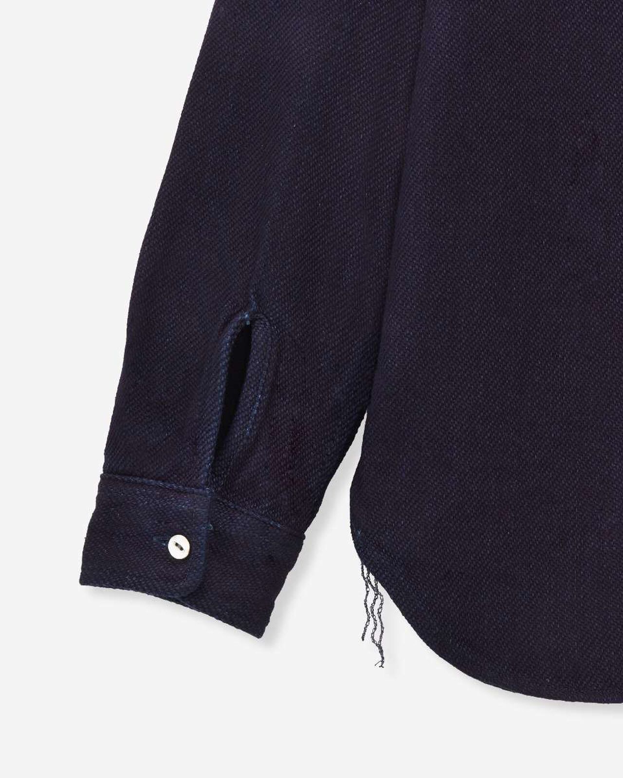 TRIPLE STITCH L/S DOBBY SHIRT - INDIGO,Indigo, large image number 8