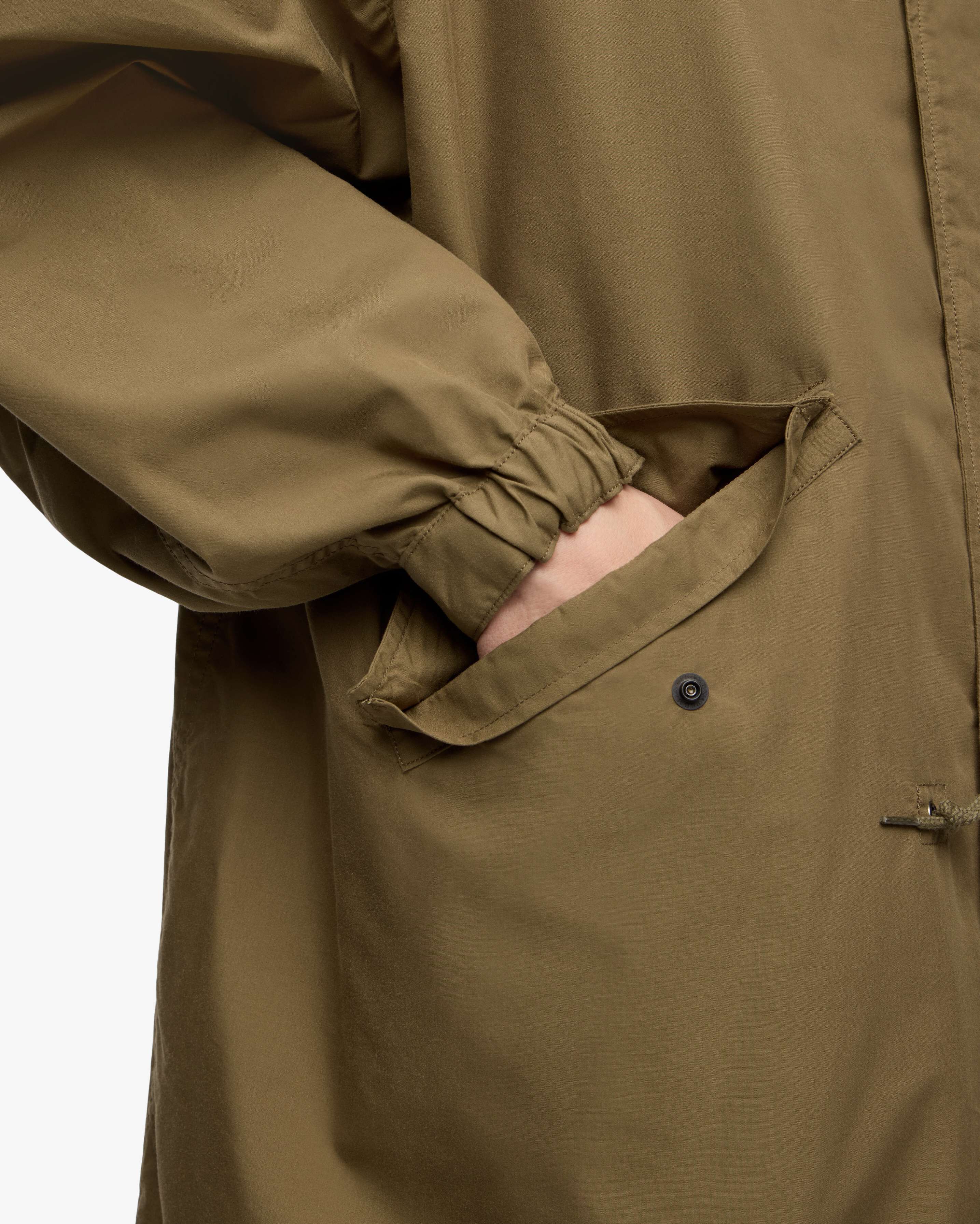 SADDLE POCKET MODS COAT/1/コットン/KHK/無地 COTTON SILK MODS COAT
