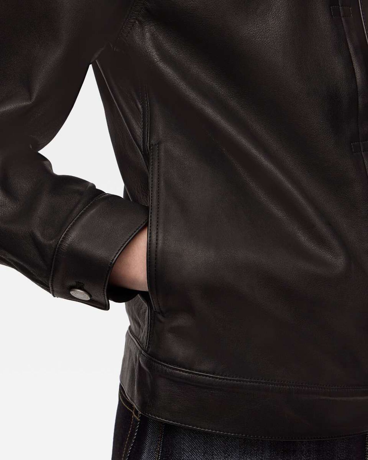 LEATHER JACKET,BLK, large image number 5
