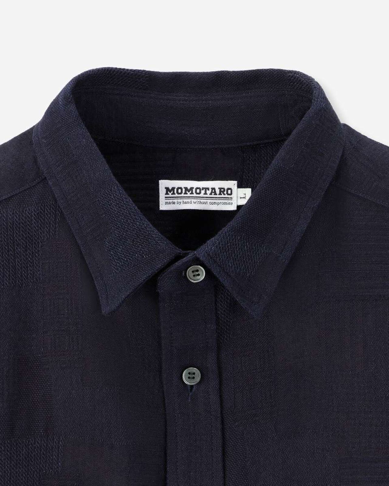 INDIGO JACQUARD SHIRT,Indigo, large image number 7
