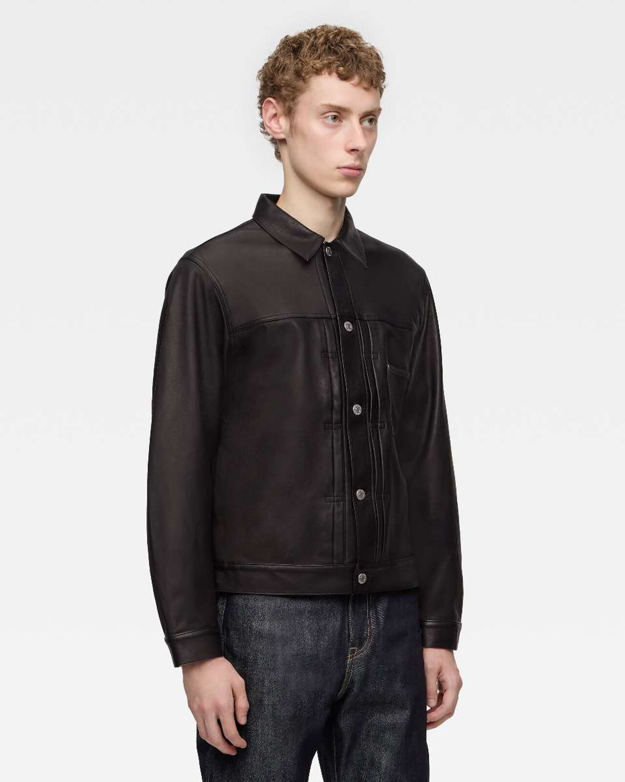 LEATHER JACKET,BLK, large image number 1