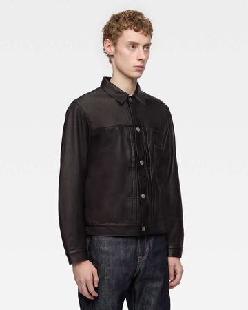 LEATHER JACKET,BLK, small image number 1