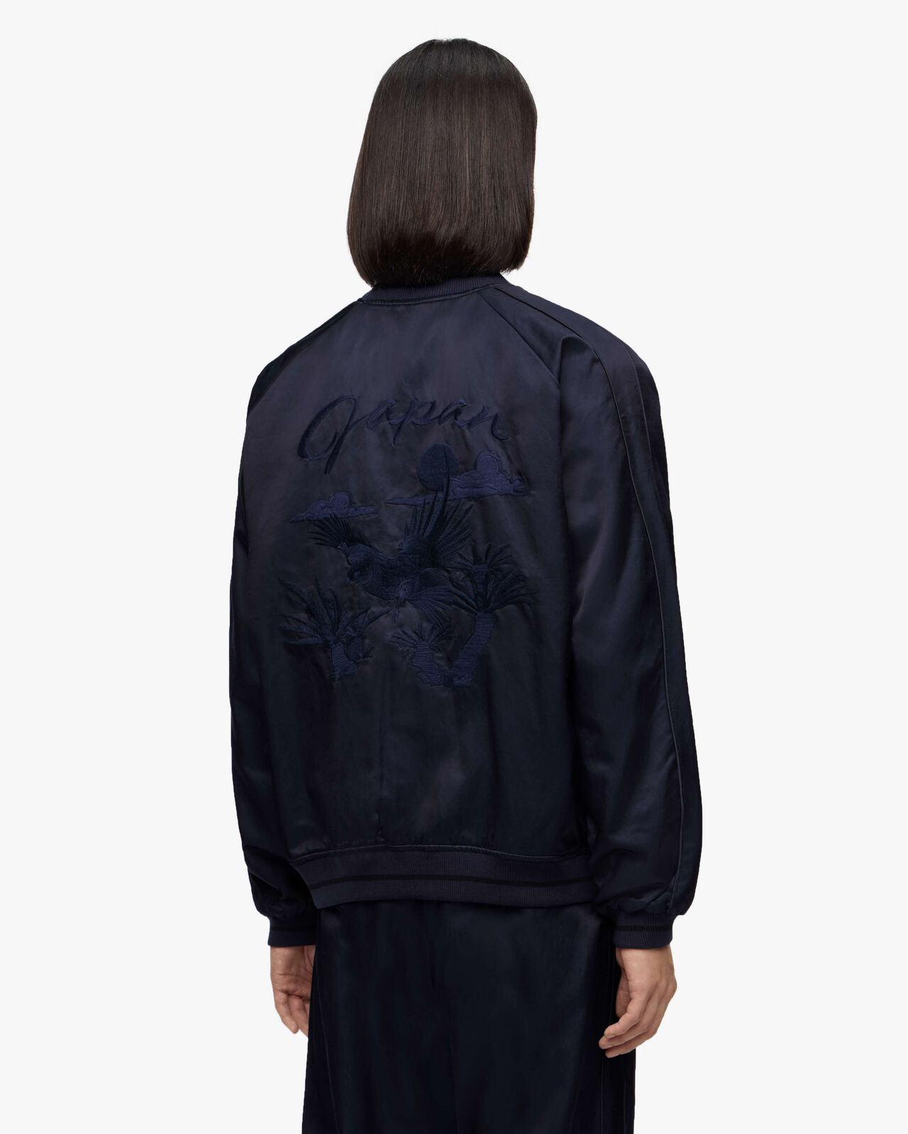 SATIN SOUVENIR JACKET,NAVY, large image number 2